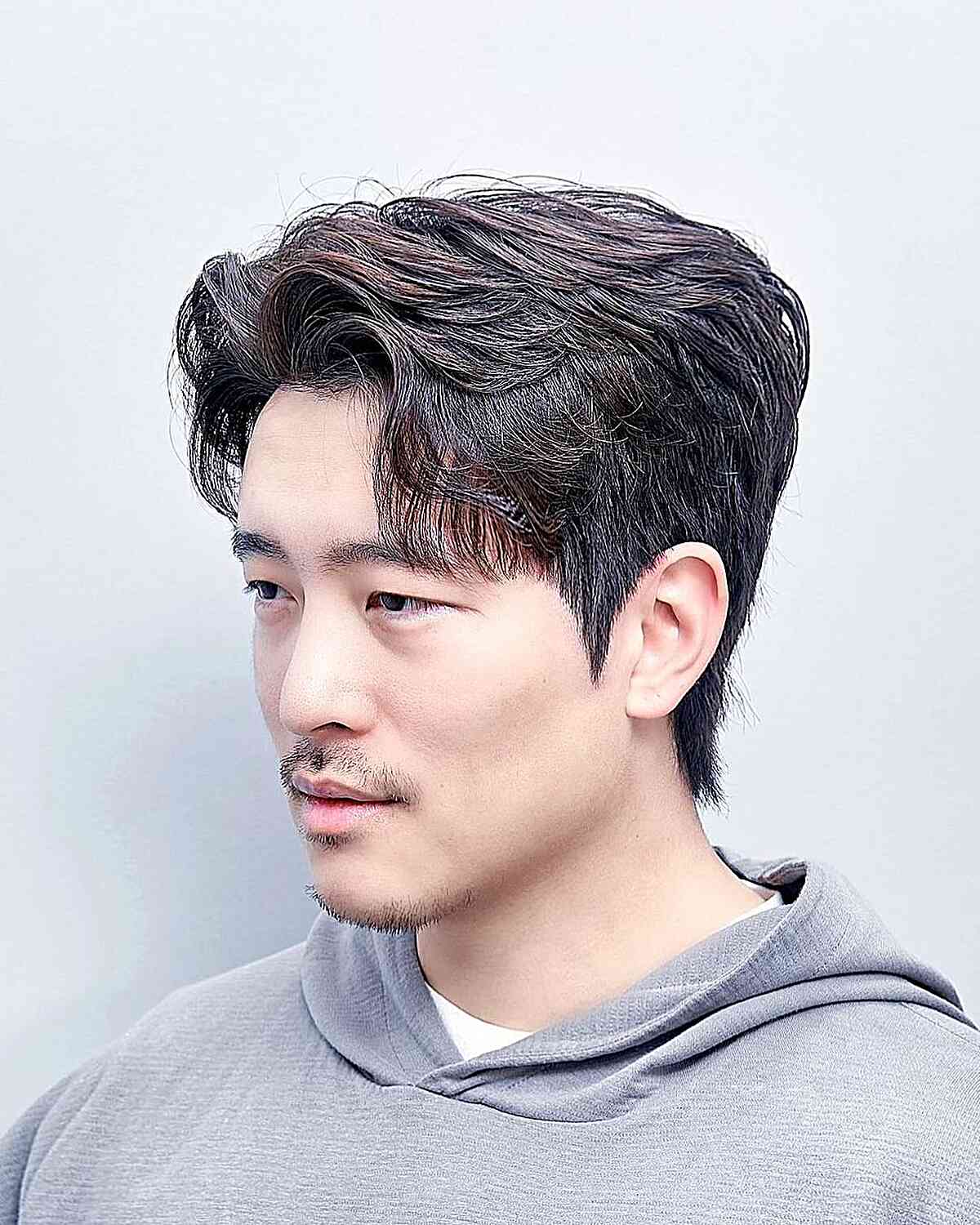 Korean-Inspired Soft Layered Cut with Off Center Part for Guys
