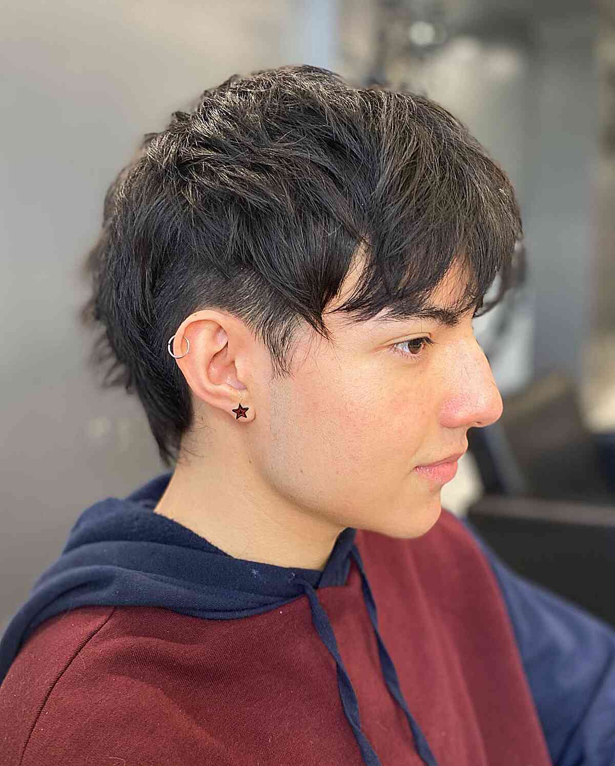 Kpop-Inspired Textured Fohawk Fade on Young Guys