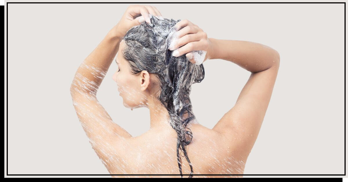 Lathering shampoo on hair