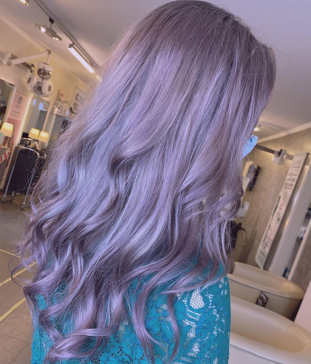 Long Lavender Grey Hair