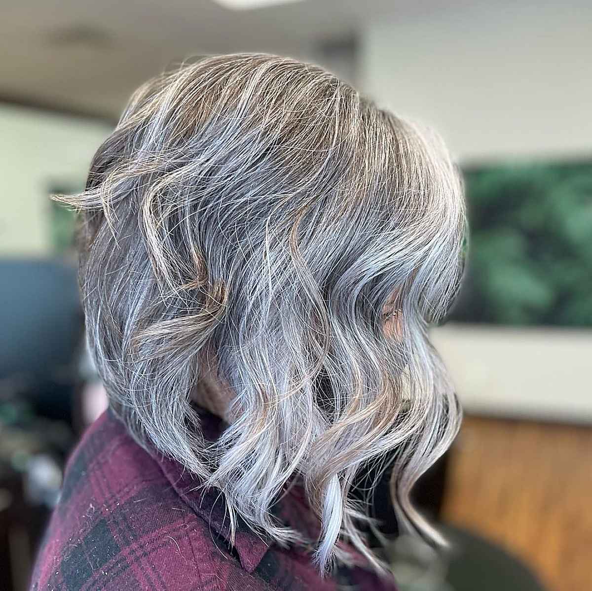 Layered A-Line Haircut with Waves