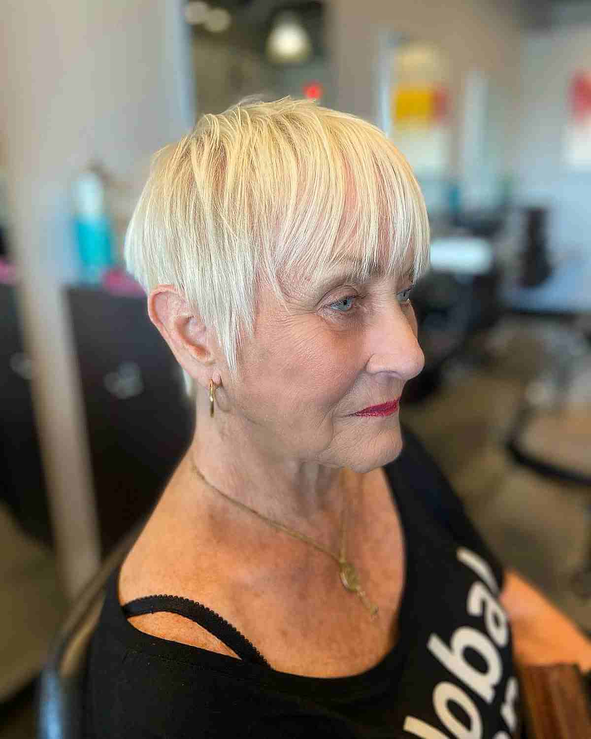 Layered Blonde Long Pixie for Fine Hair