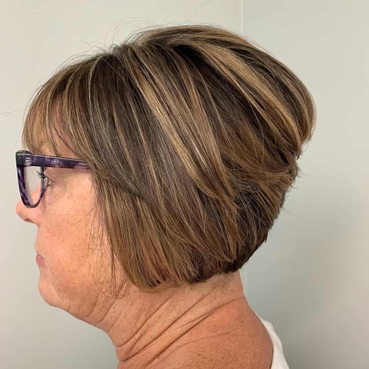 Layered Bob for Older Women with Large Frames