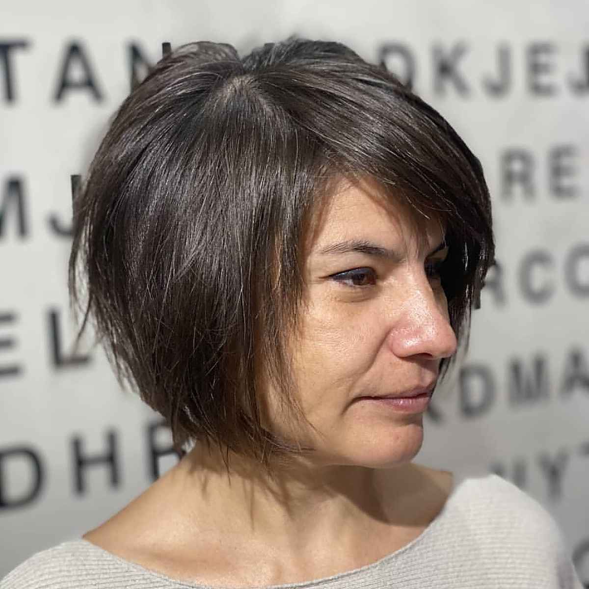 Layered Bob with a Side Part