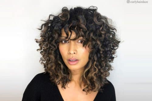 Layered curly hair