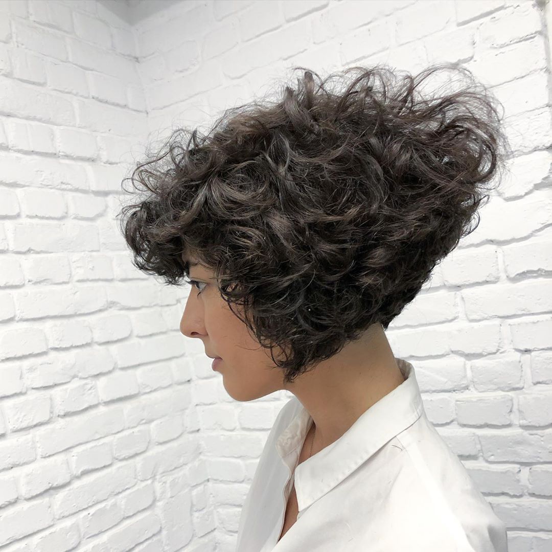 Layered Curly Inverted Bob