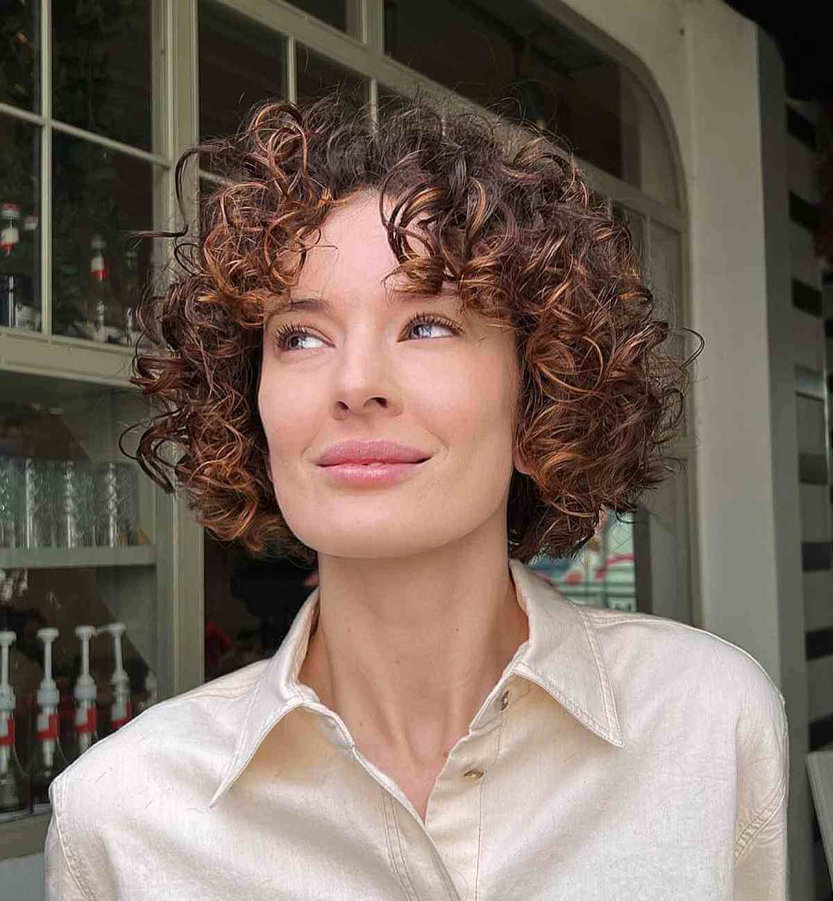 Layered Curly Low-Maintenance Hair on Square Faces