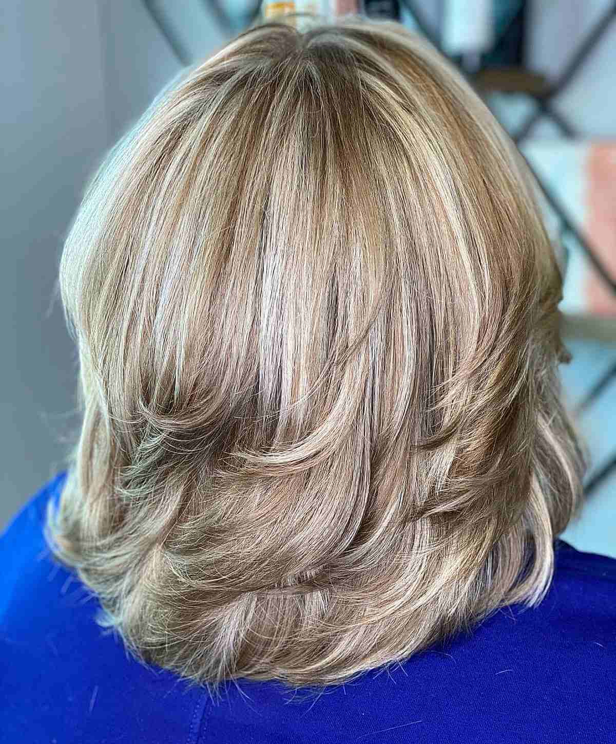 Layered Cut with Blonde Highlights and Lowlights