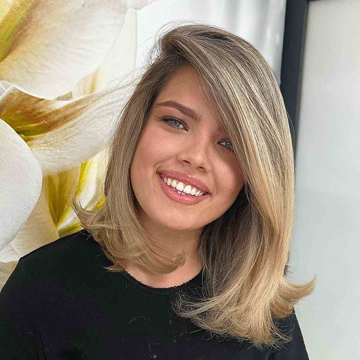 Layered Deep Side Part Casual Hairstyle