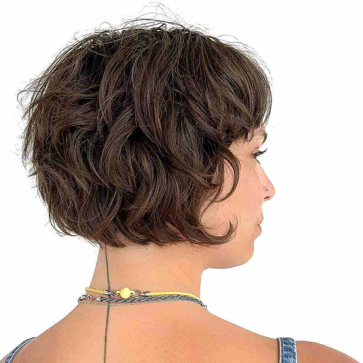 Short Layered French Bob with Soft Curls