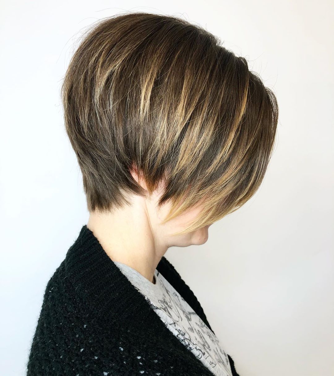 Layered Inverted Pixie Bob for Straight Hair