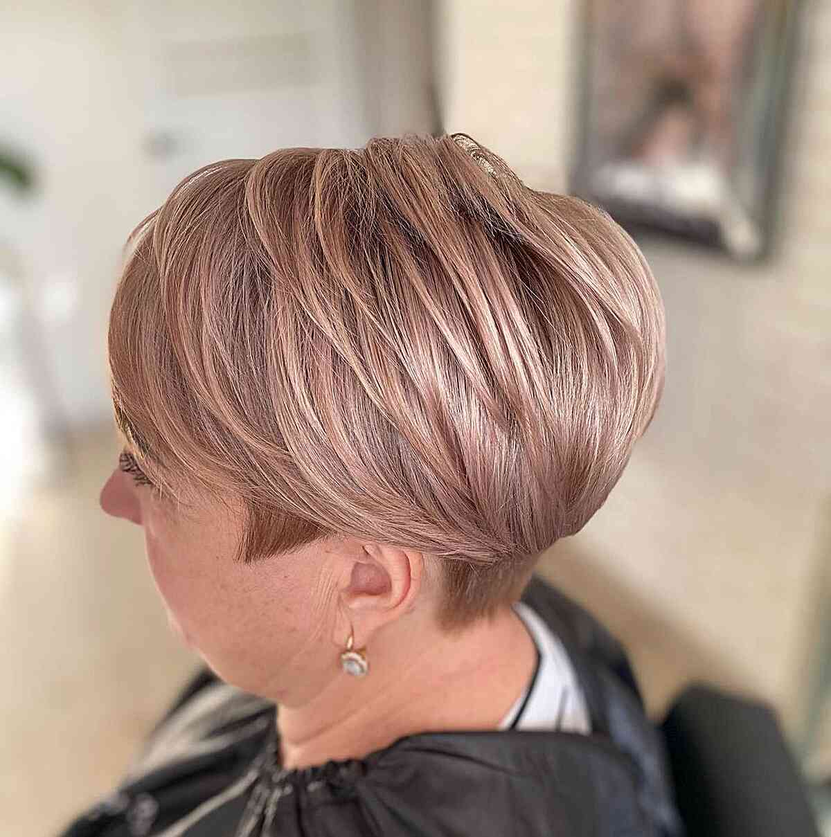 Layered Lixie with Tapered Nape for Older Ladies with Straight Hair