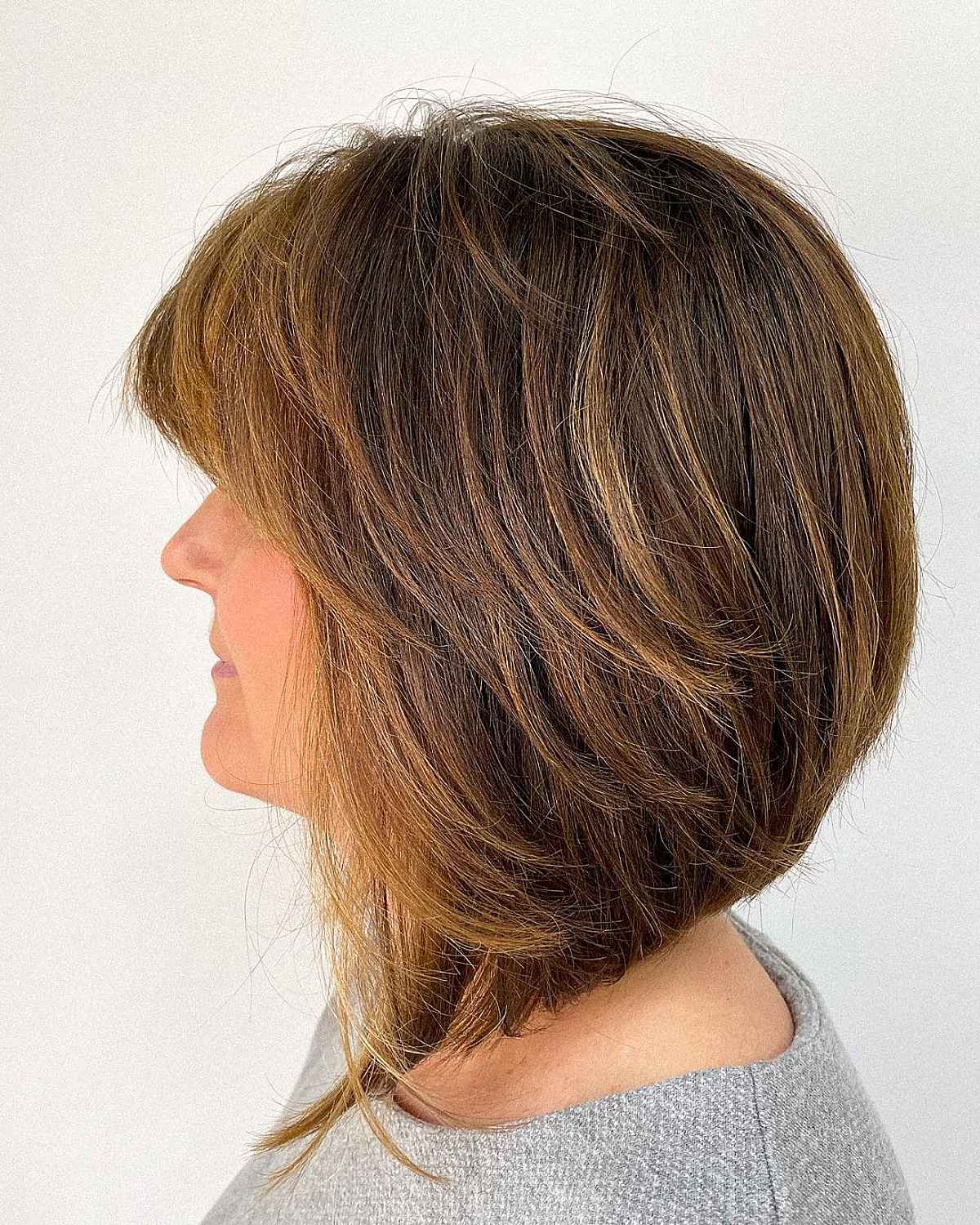 Layered Lob with a Side Fringe
