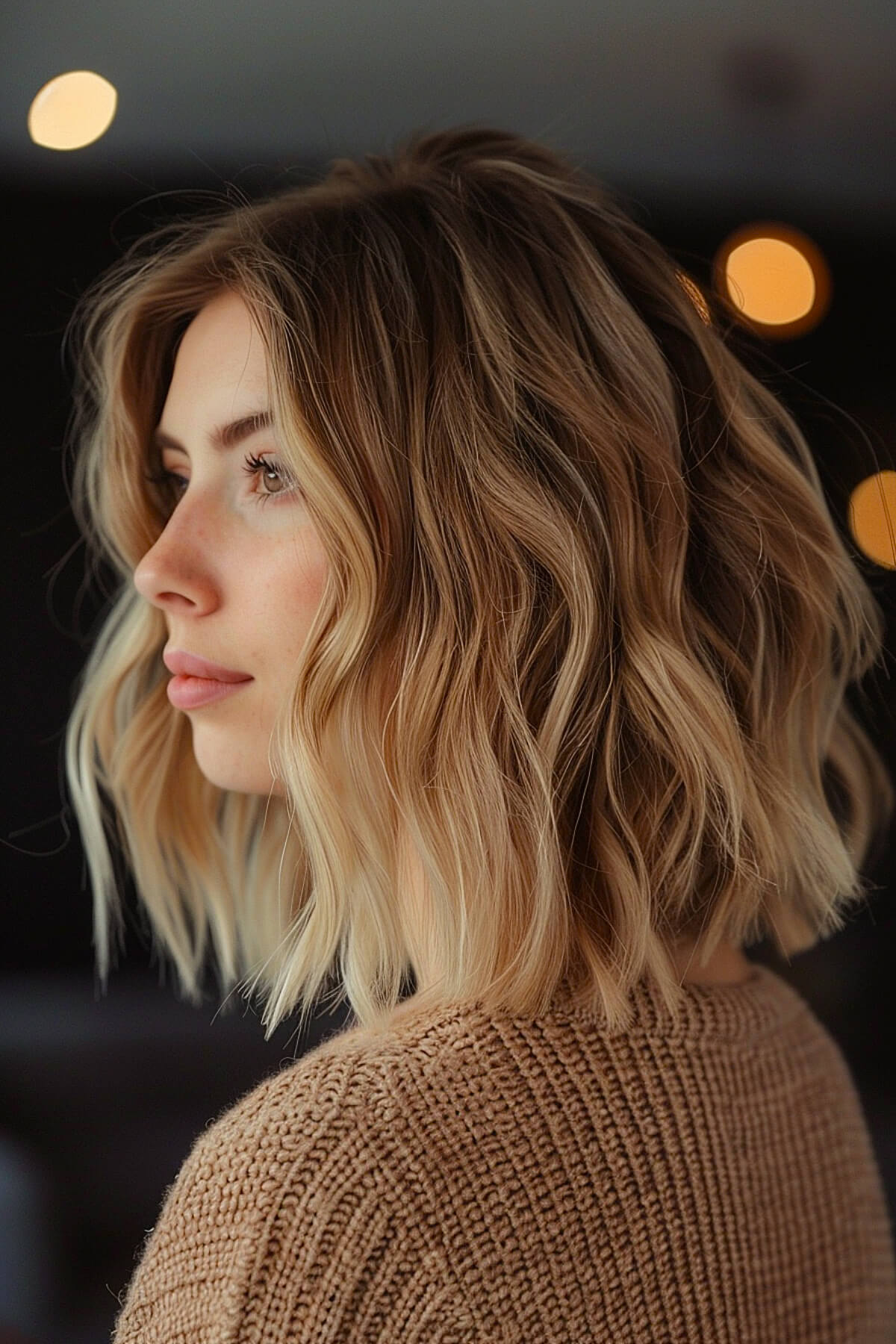 Layered long bob for thick hair