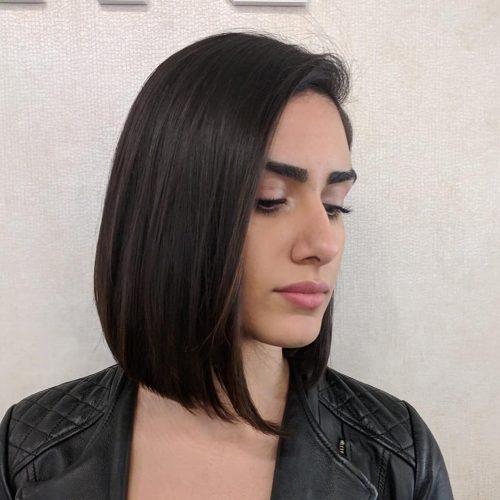 Layered Long Bob with Deep Side Part