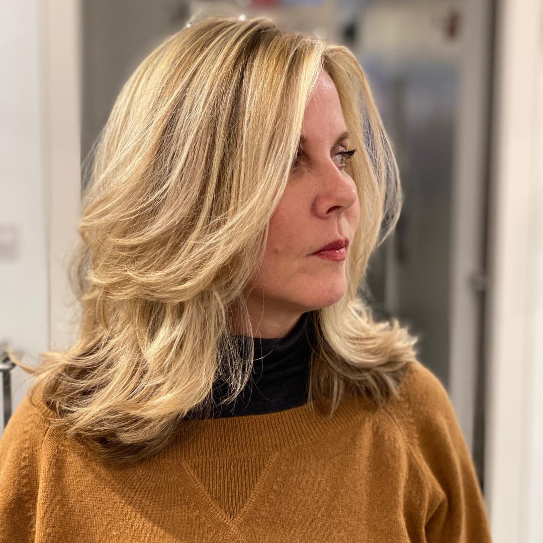 Layered Mid-Length Cut for Women Over 50