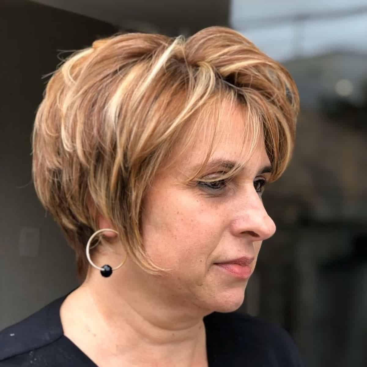 Layered pixie bob for hairstyle women in their fifties