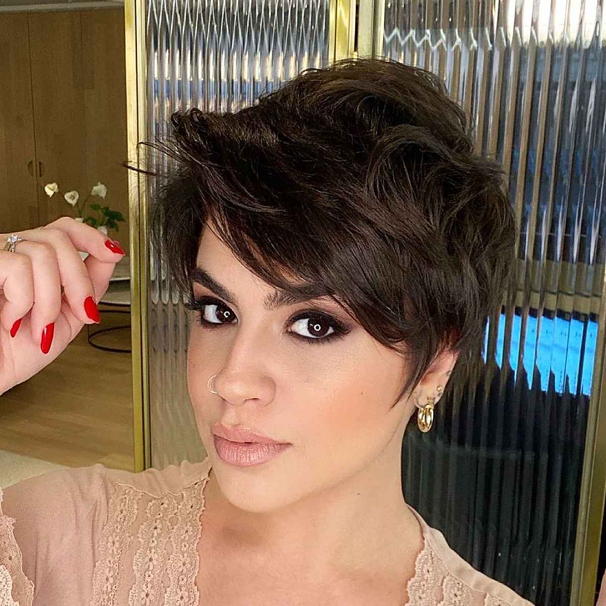 Layered Pixie for Thick Hair