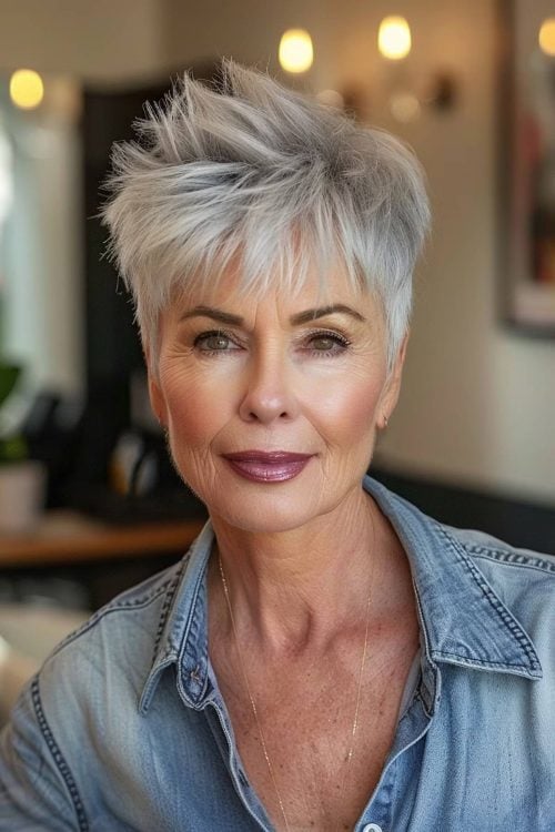 27 Short Spiky Haircuts for Women Over 60 with Sass