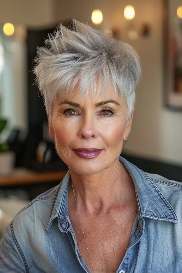 27 Short Spiky Haircuts for Women Over 60 with Sass