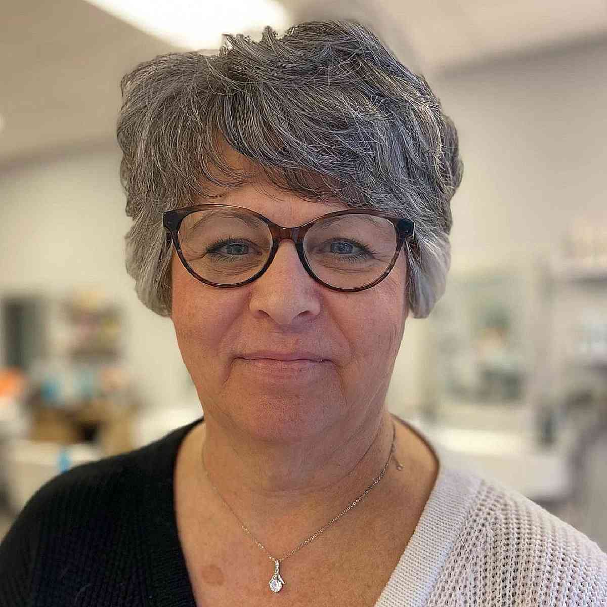 Layered Pixie for Women with Glasses