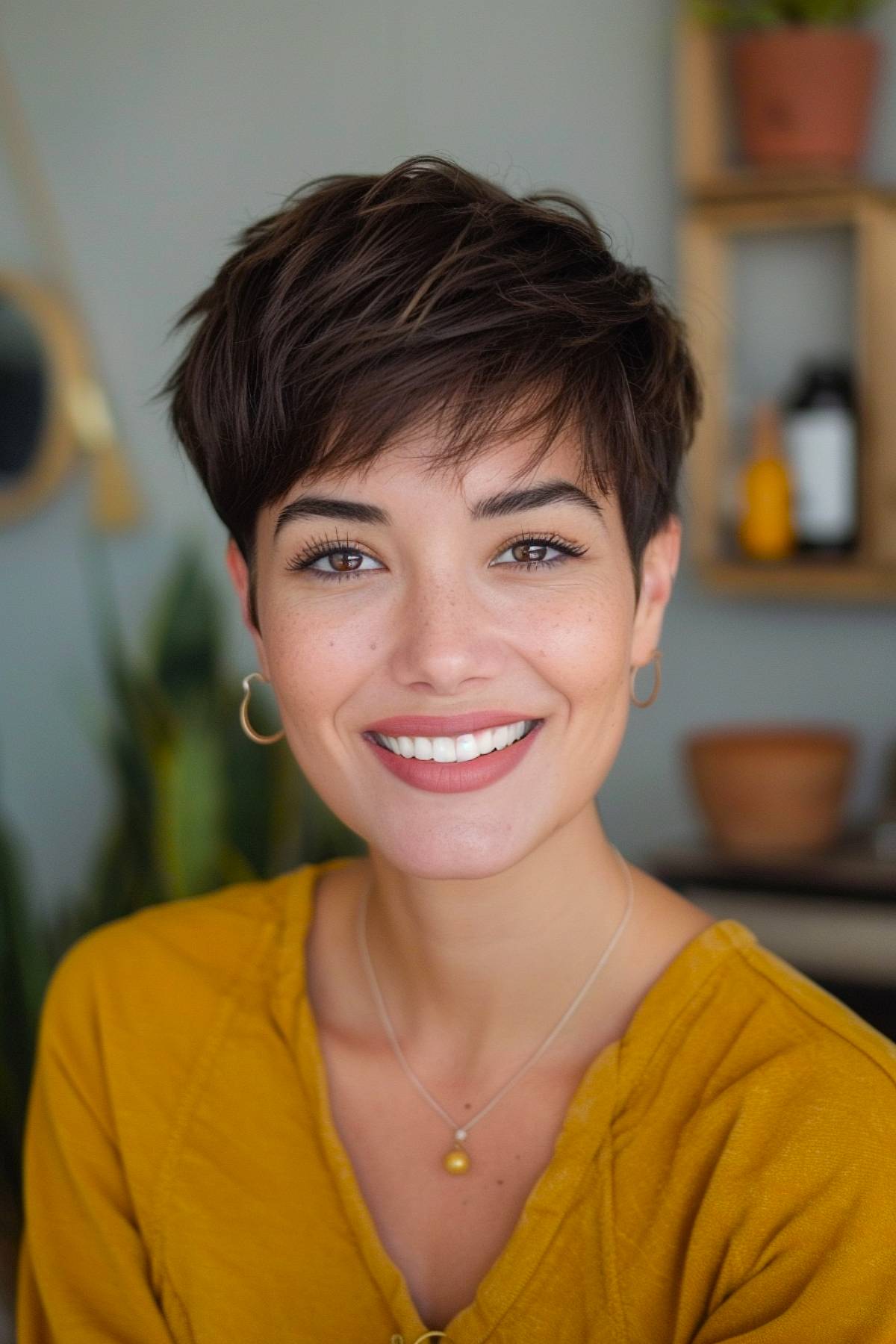 Layered pixie cut