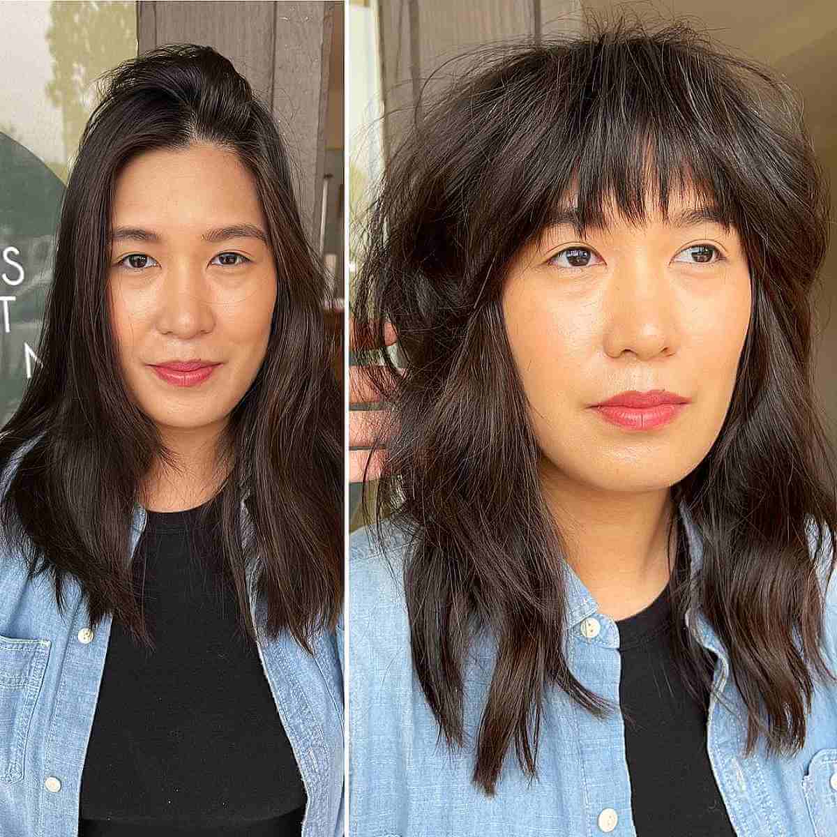 Wash-and-Wear Layered Shag for Big Foreheads