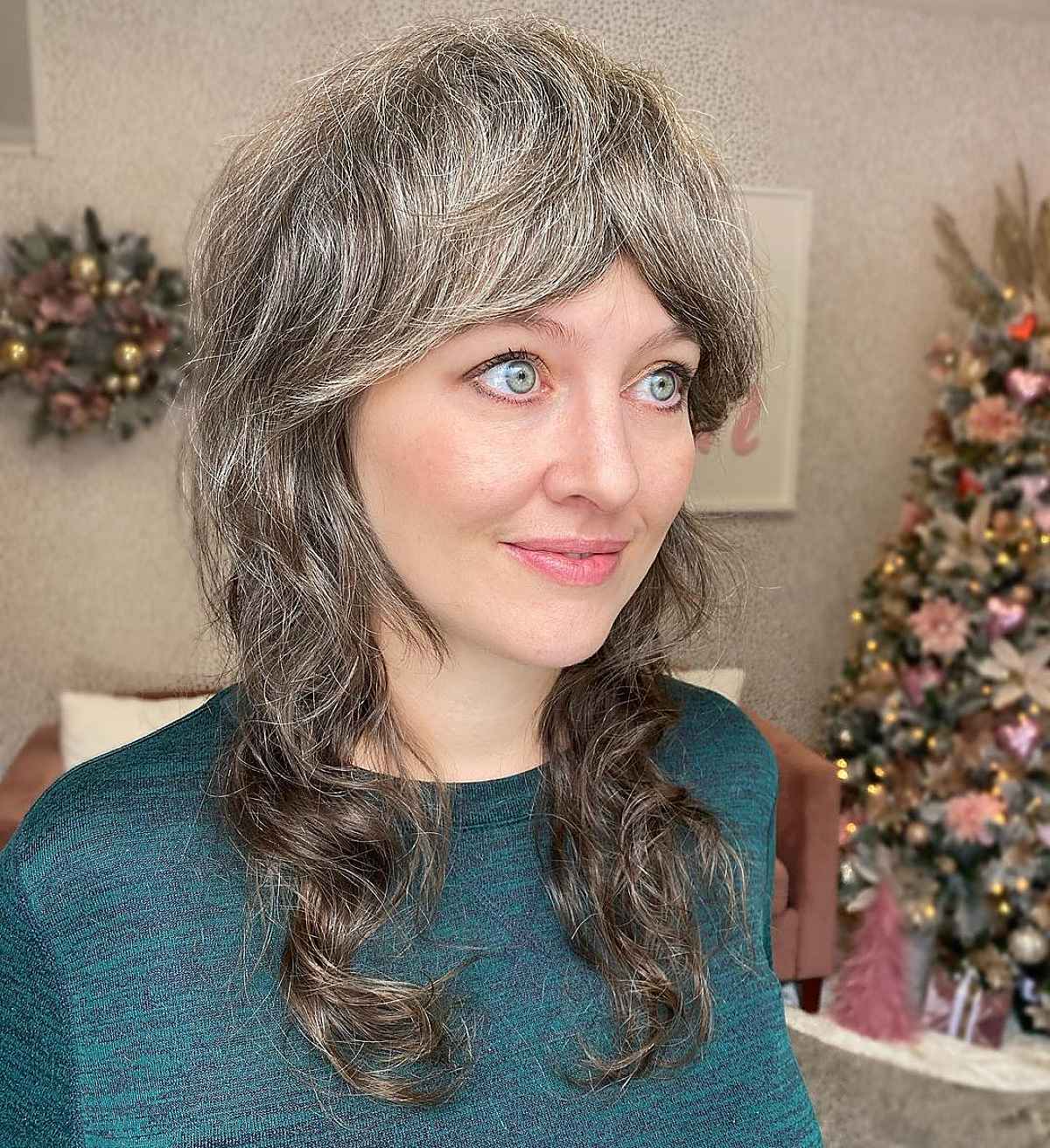 Layered Shag with Bangs and Loose Curls