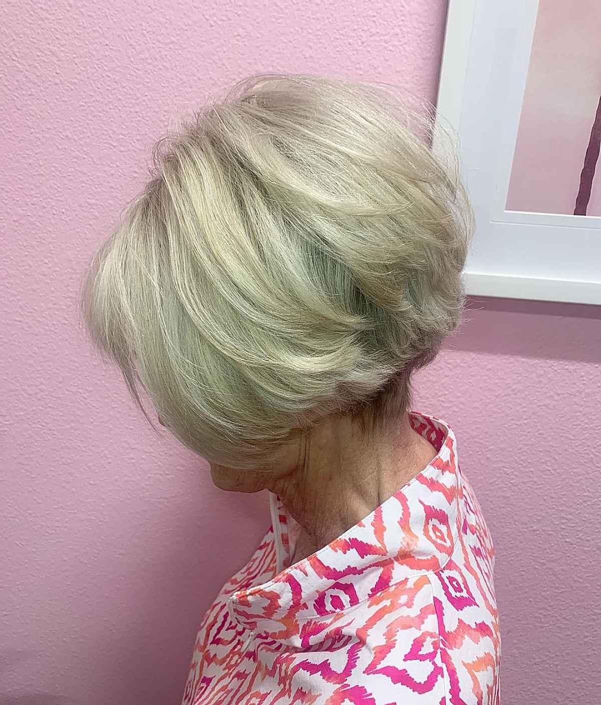 Layered Short Hair for older 70-year-old ladies