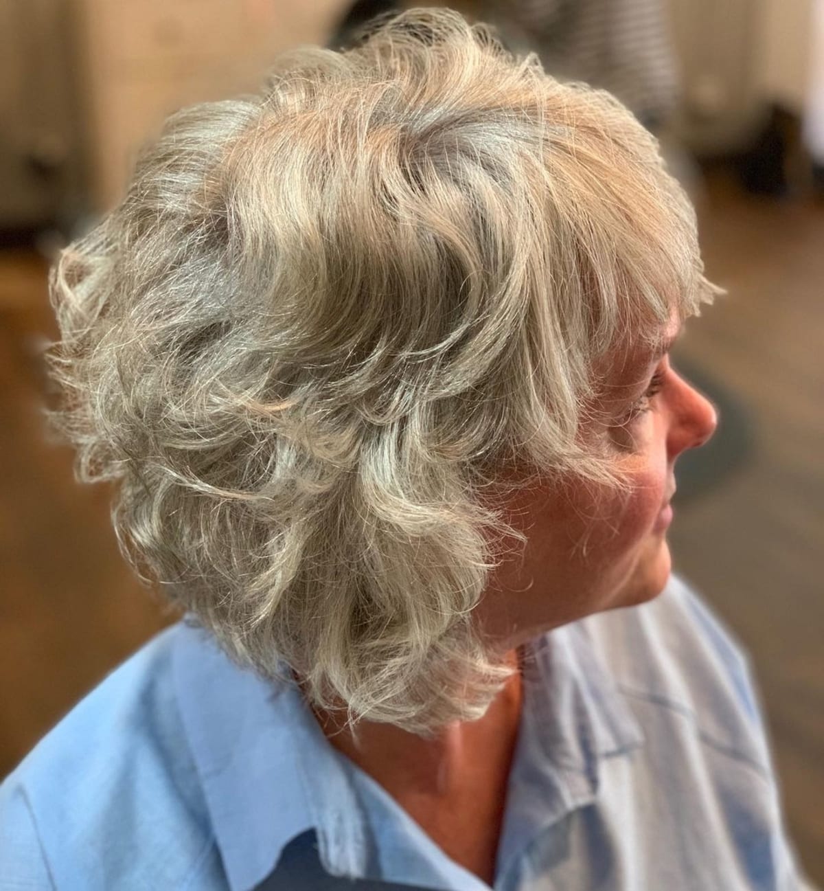 Layered stacked bob for women 50+