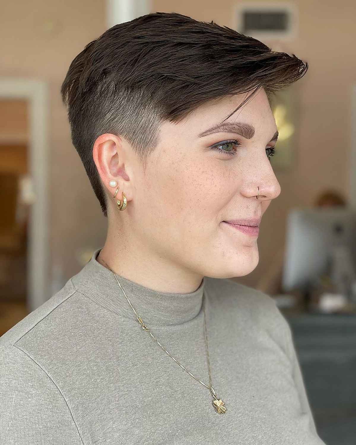 Layered Undercut Pixie for Thick Hair