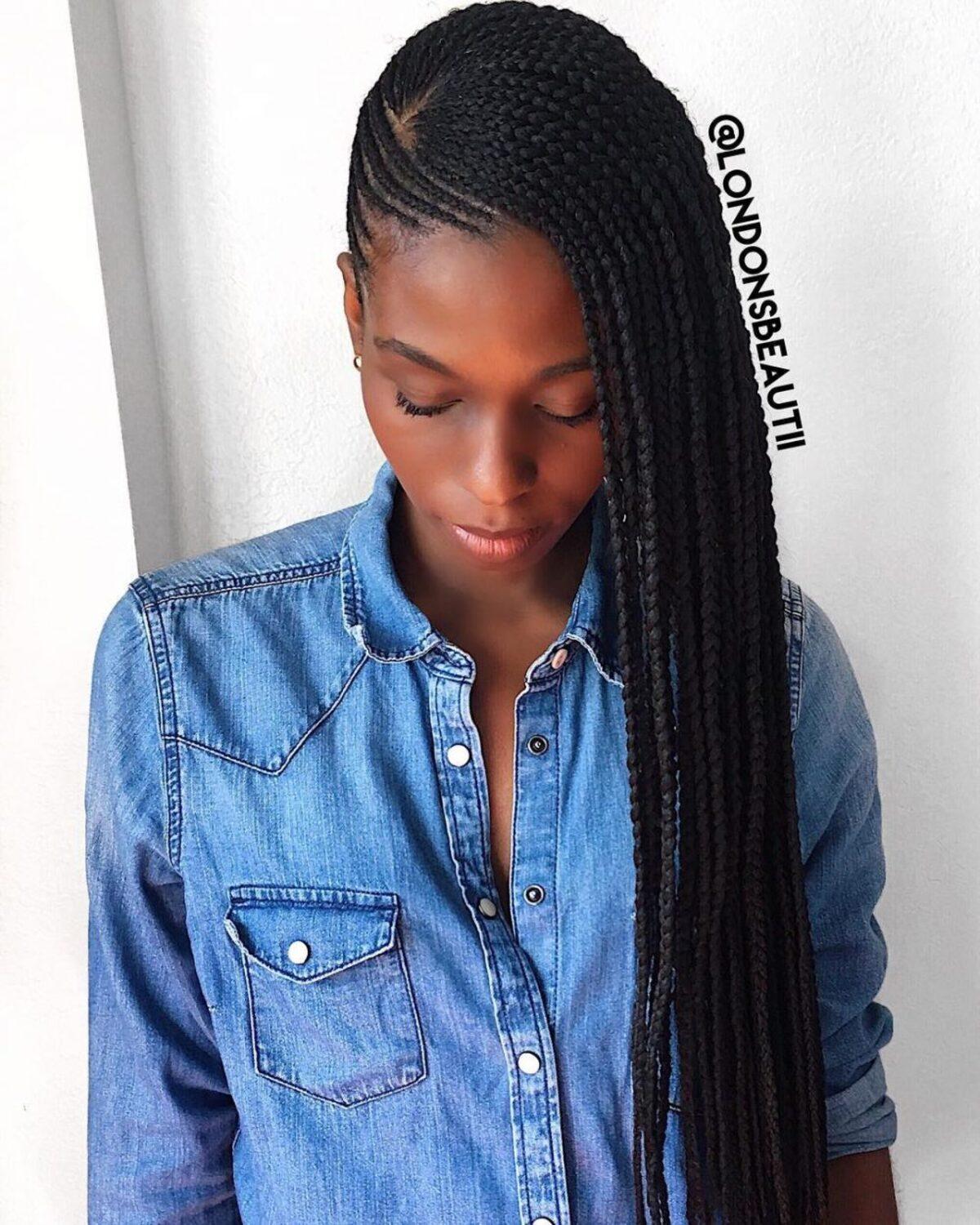 Cool Lemonade Braids to the Side Hairstyle