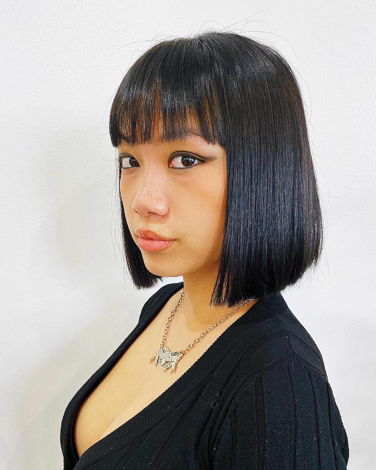 light and textured wispy bangs