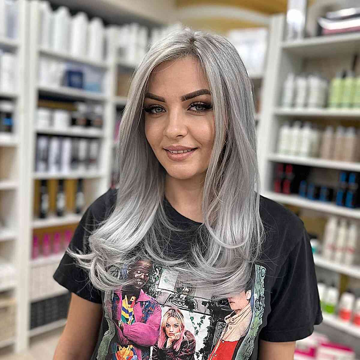 Light Ash Blonde Hair with Silver Tones