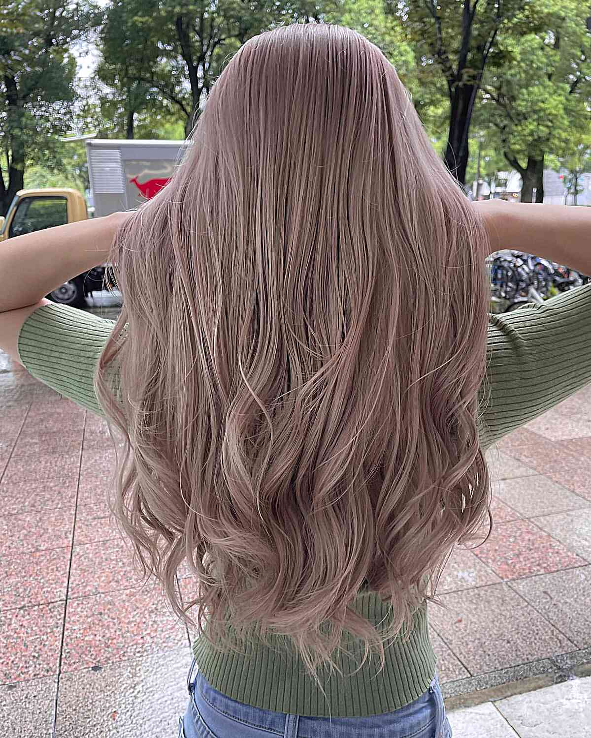 Light Ash Blonde with a Pinkish Tone