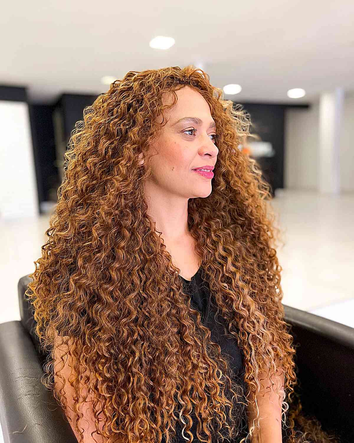 Light Auburn Curls for Long Hair and for women with thick tresses