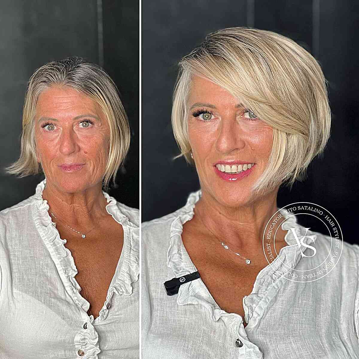 Light Blonde Asymmetric Pixie Bob for Ladies Above 60