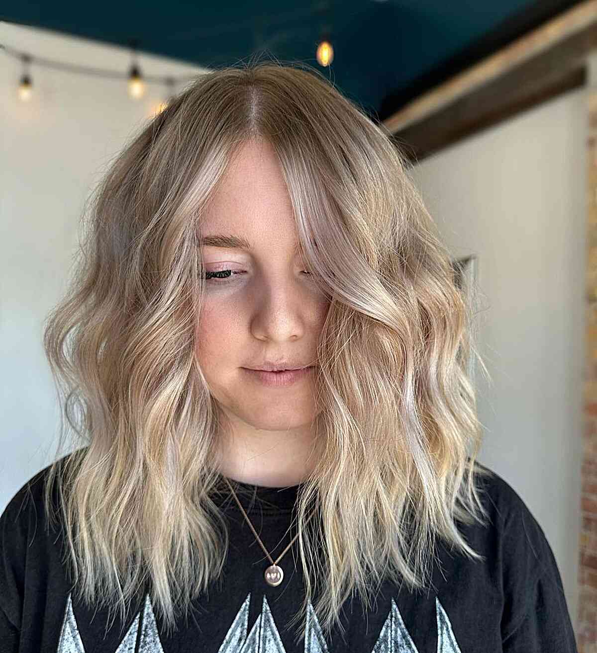 Light Blonde Balayage Hairstyle for girls in their 20s