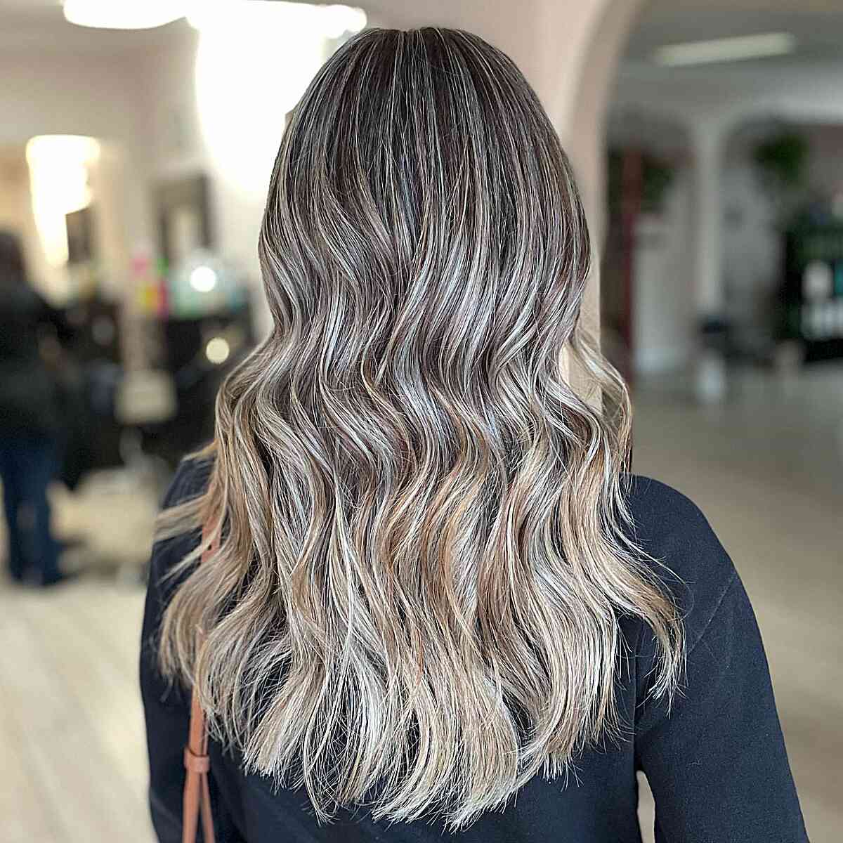 Ashy Brown Hair with Honey Blonde Highlights