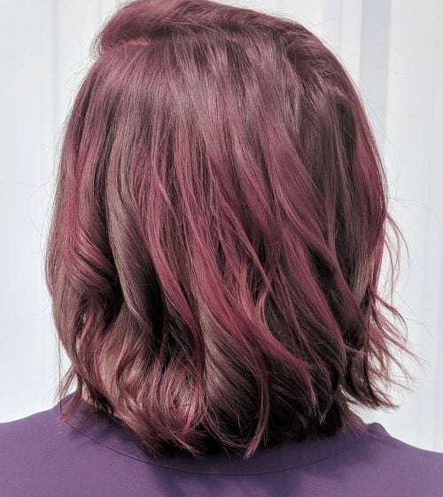 Sweet Light Brown Hair With Magenta Highlights