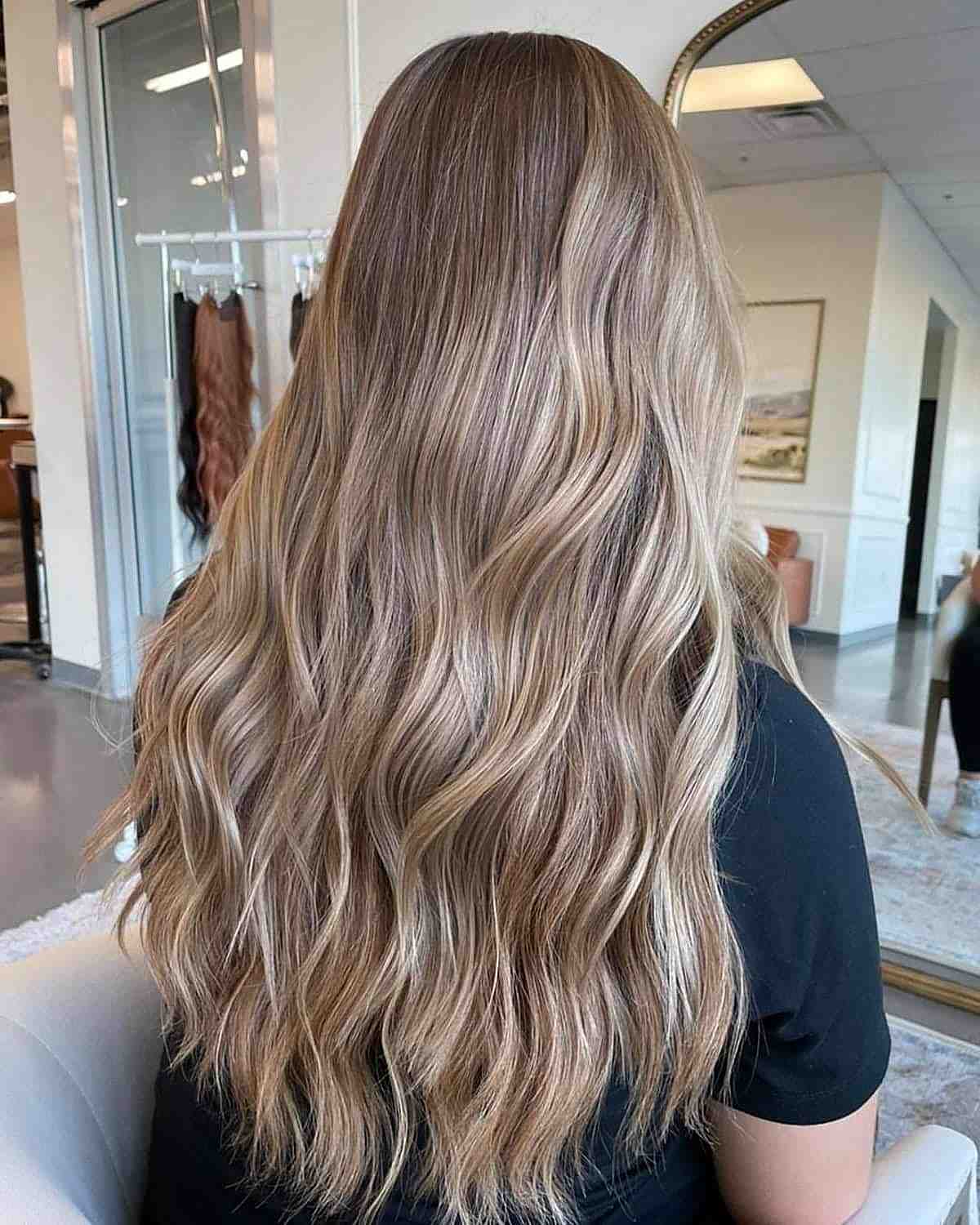 Light brown highlights on blonde hair