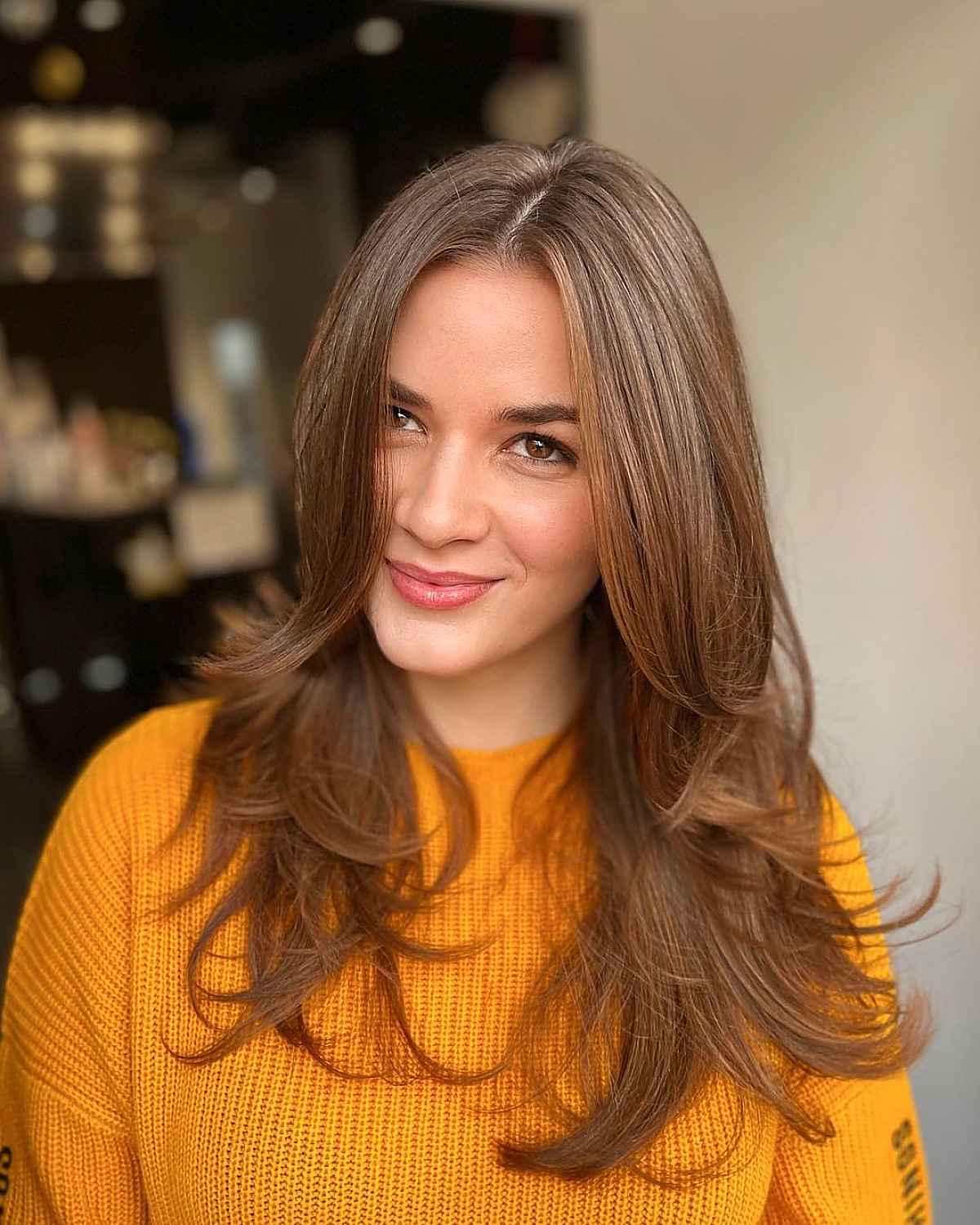 light brown locks with lengthy layers