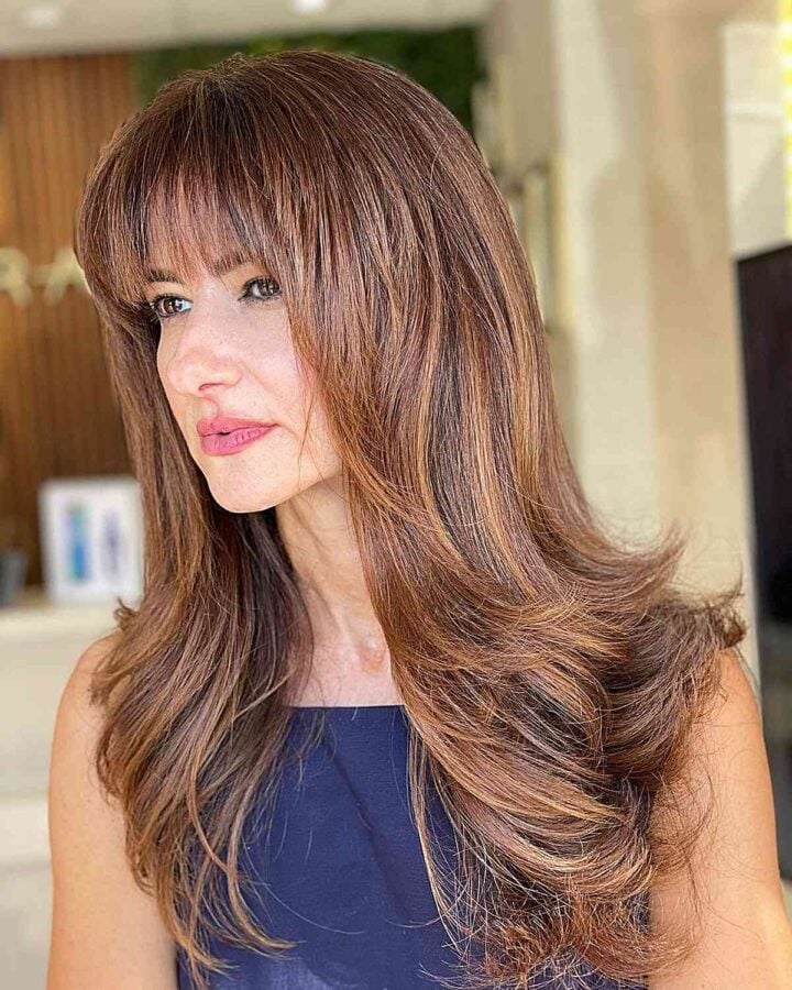 32 Cutest Wispy Bangs On Long Hair To Revamp Your Style 6869