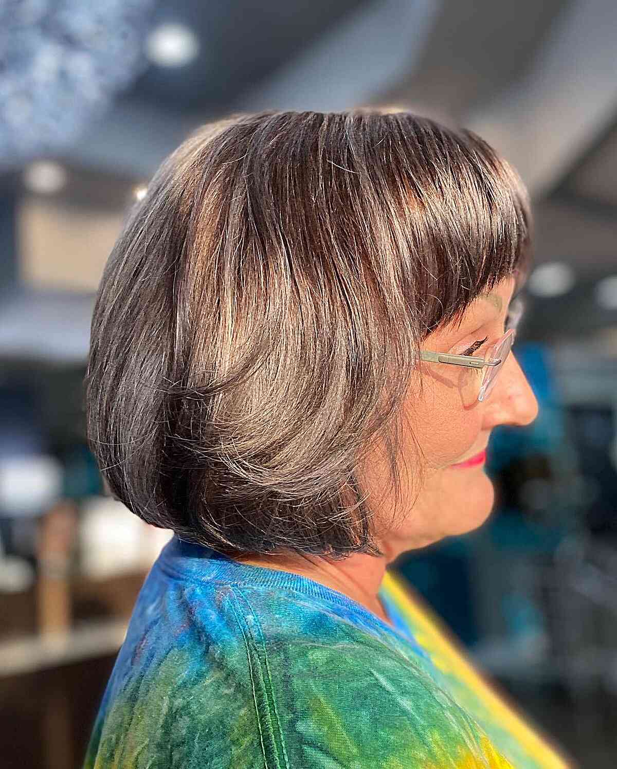 Light Brown Lowlights and Highlights Hair Colors for Ladies Aged 50