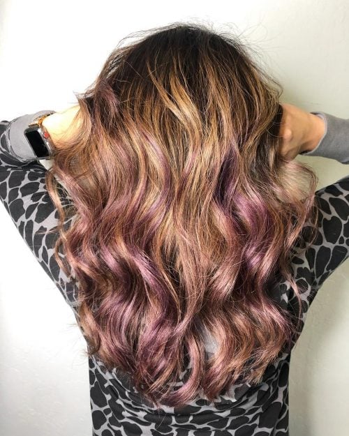 Light Brown to Light Purple Ombre