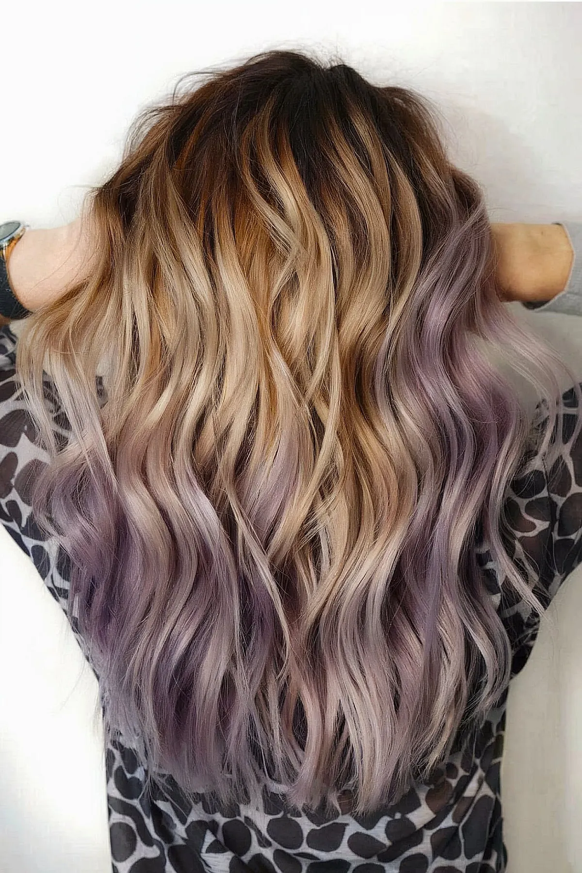 Light Brown to Light Purple Ombre