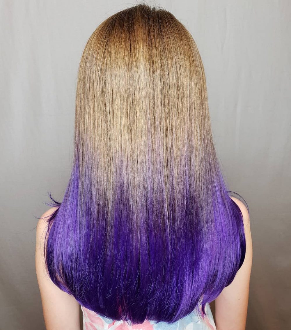 Light Brown to Pastel Purple Ombre