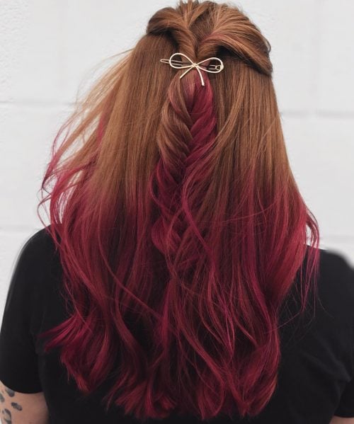 Light Brown to Red ombre