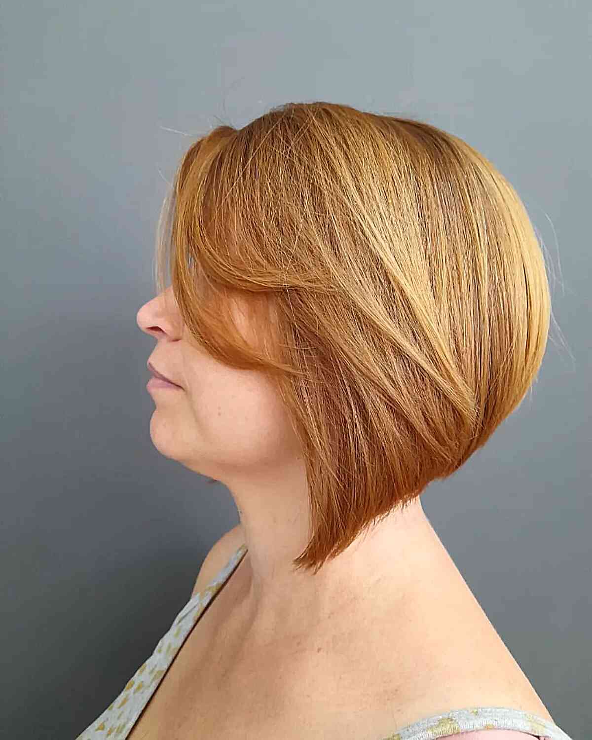 Light Copper Short Stacked Inverted Layered Bob
