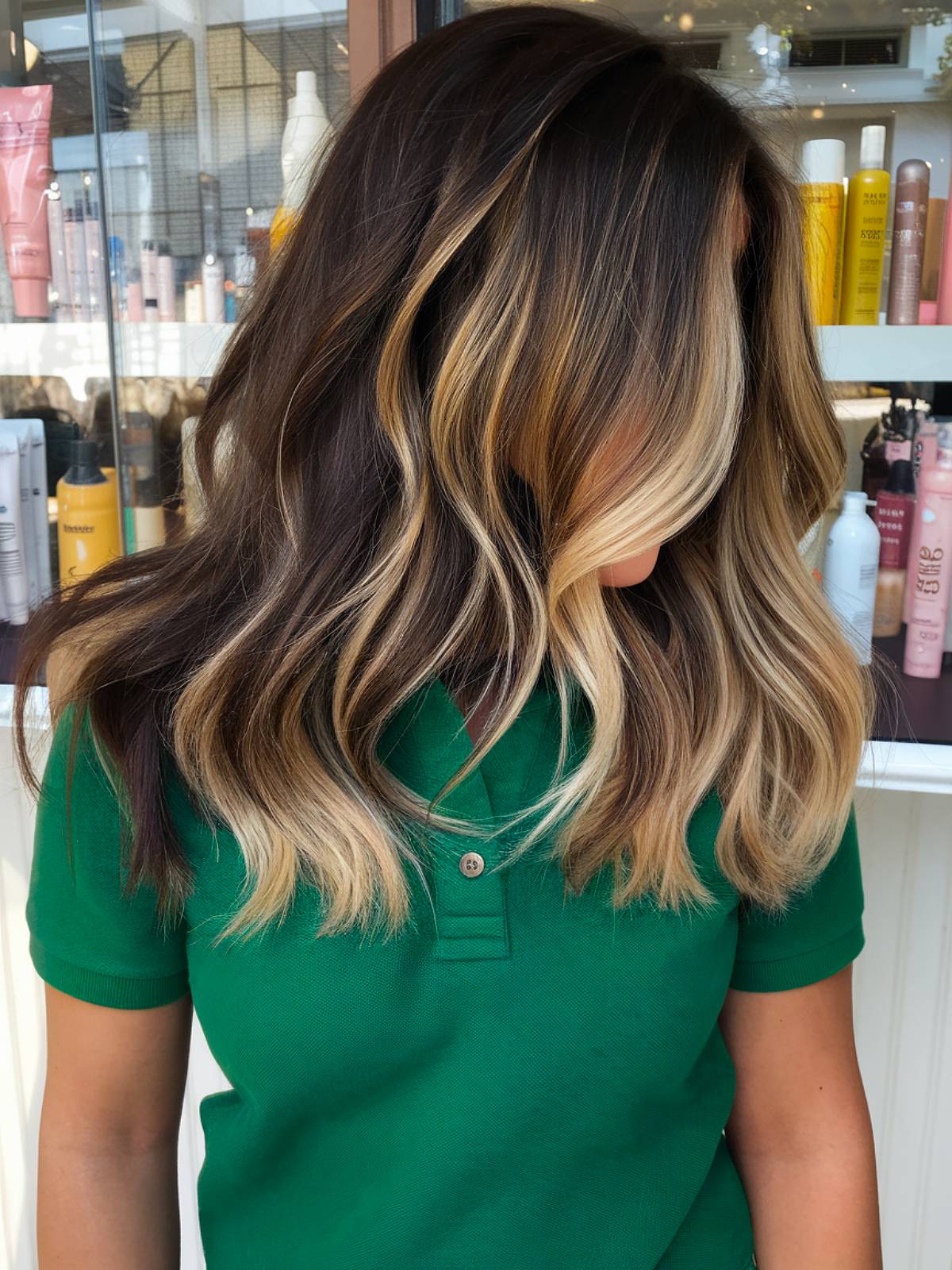 Light golden brown hair with balayage